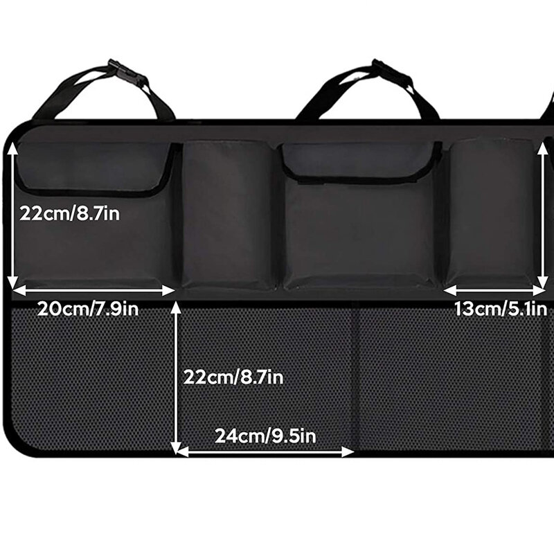Organizator bancheta portbagaj auto cu 9 buzunare, negru, OCS-02
