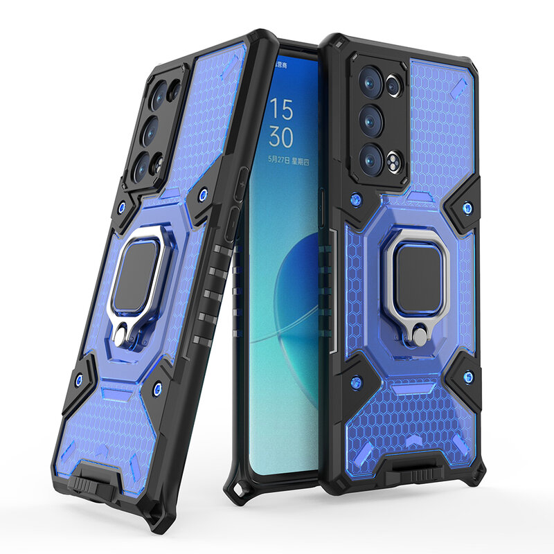 Husa antisoc Oppo Reno6 Pro 5G (Snapdragon) Techsuit Honeycomb, albastru