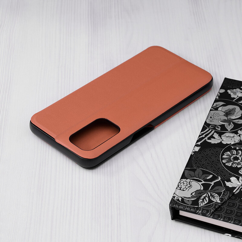 Husa Oppo A54 5G Eco Leather View flip tip carte, portocaliu