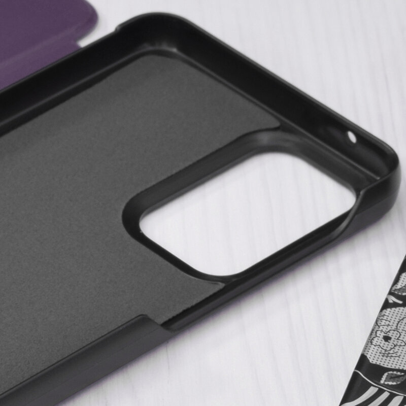 Husa Samsung Galaxy A33 5G Eco Leather View flip tip carte, mov