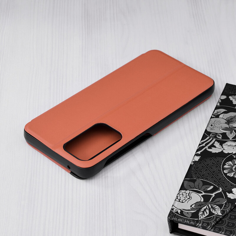Husa Samsung Galaxy A33 5G Eco Leather View flip tip carte, portocaliu