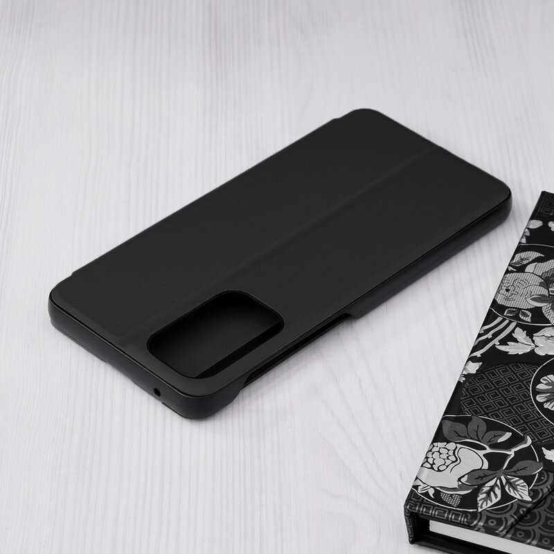 Husa Samsung Galaxy A73 5G Eco Leather View flip tip carte, negru