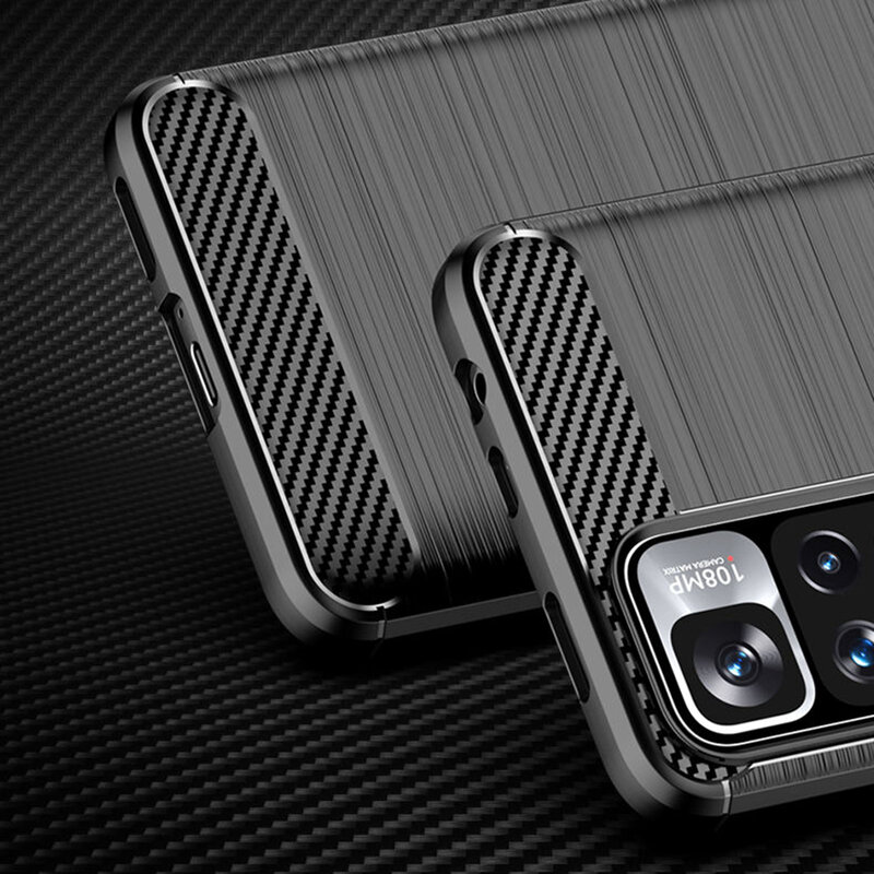 Husa Xiaomi Redmi Note 11 Pro+ 5G Techsuit Carbon Silicone, negru