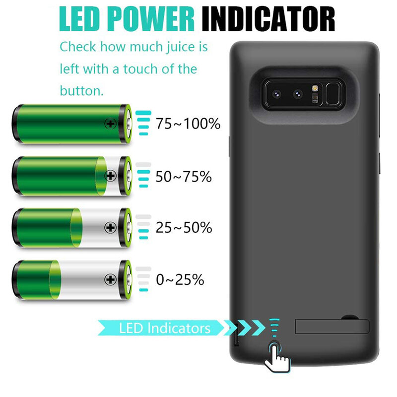 Husa cu baterie Samsung Galaxy Note 8 Techsuit Power Pro, 6500mAh, negru