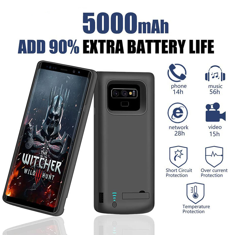 Husa cu baterie Samsung Galaxy Note 9 Techsuit Power Pro, 5000mAh, negru