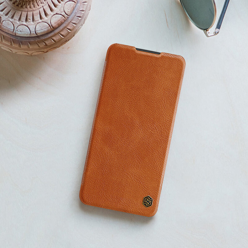 Husa Xiaomi Poco M4 Pro 5G Nillkin QIN Leather, maro