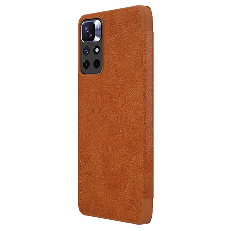 Husa Xiaomi Poco M4 Pro 5G Nillkin QIN Leather, maro