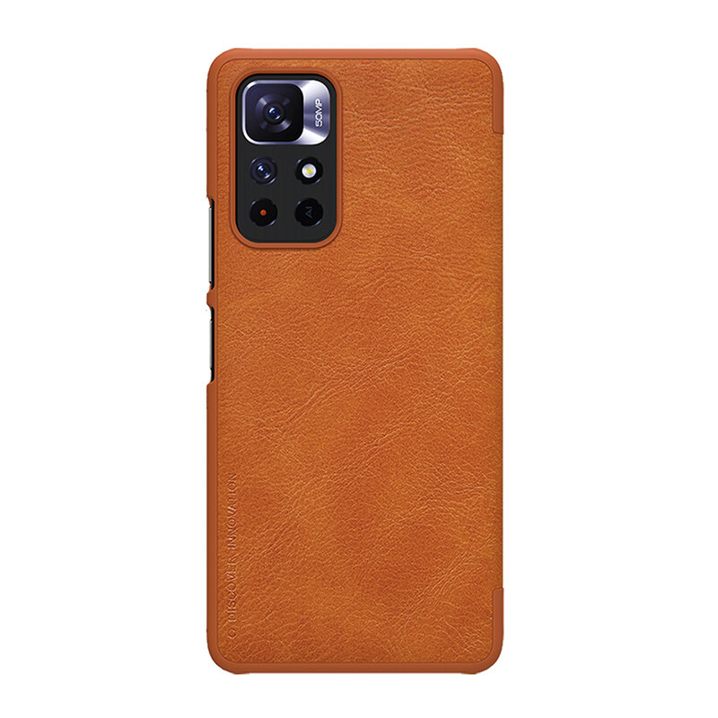 Husa Xiaomi Poco M4 Pro 5G Nillkin QIN Leather, maro