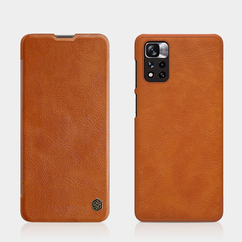 Husa Xiaomi Redmi Note 11 Pro+ 5G Nillkin QIN Leather, maro