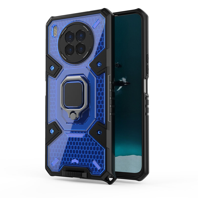 Husa antisoc Huawei nova 8i Techsuit Honeycomb, albastru