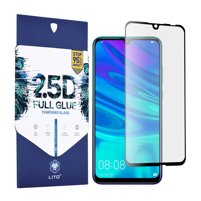 Folie Sticla Huawei P Smart 2019 Lito 2.5D Full Glue Full Cover Cu Rama - Negru