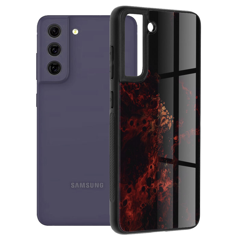 Husa Samsung Galaxy S21 FE 5G Techsuit Glaze, Red Nebula