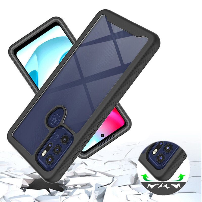 [Pachet 360°] Husa + folie Motorola Moto G60S Techsuit Defense, negru