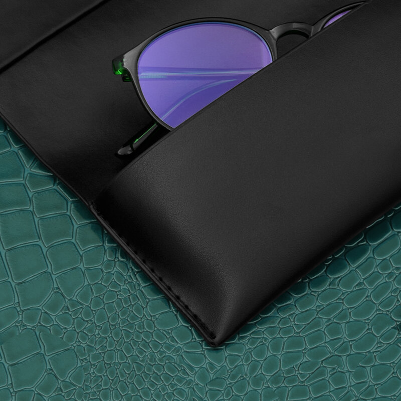 Toc ochelari piele ecologica, etui universal Techsuit, negru, TRGC-02