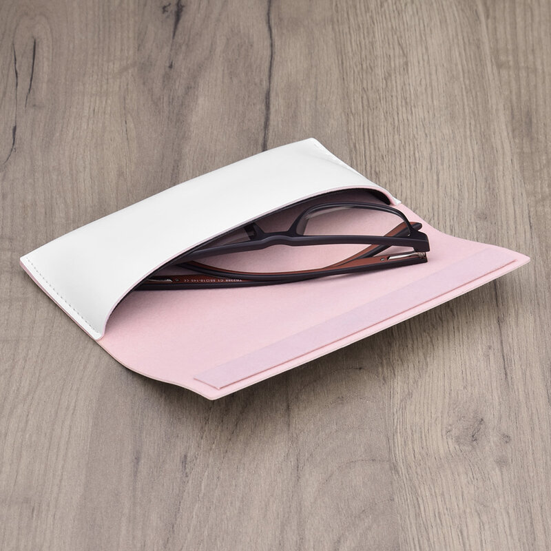 Toc ochelari piele ecologica, etui universal Techsuit, alb, TRGC-01