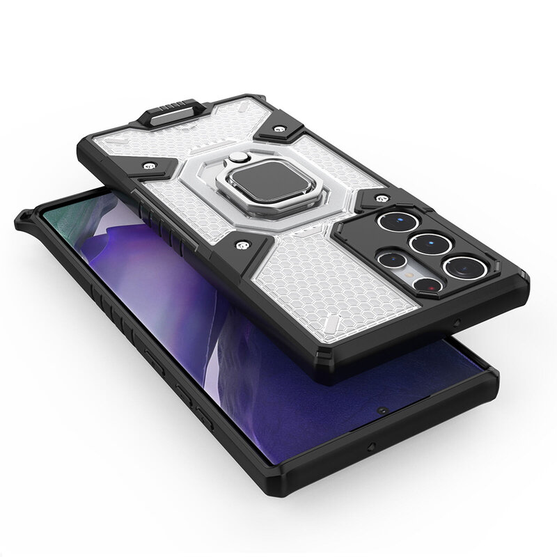 Husa antisoc Samsung Galaxy S22 Ultra 5G Techsuit Honeycomb, albastru