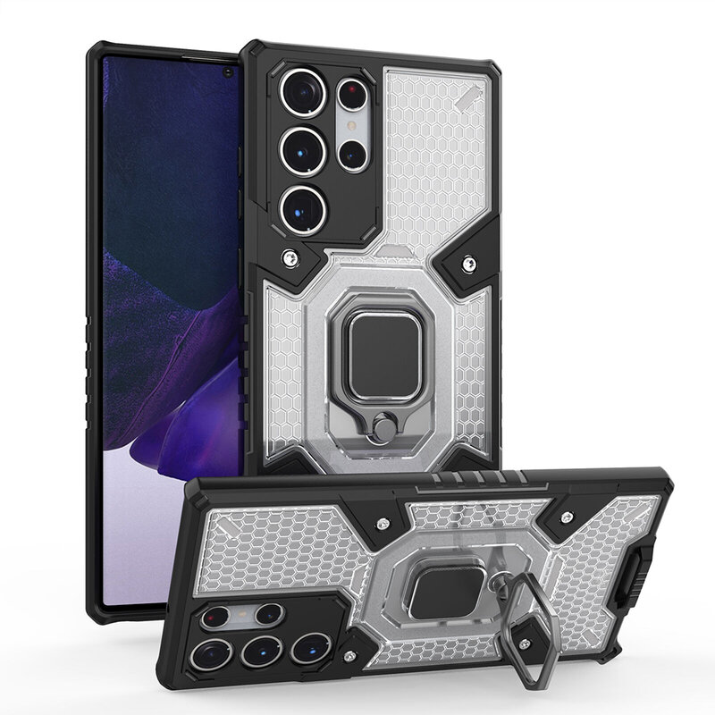 Husa antisoc Samsung Galaxy S22 Ultra 5G Techsuit Honeycomb, albastru