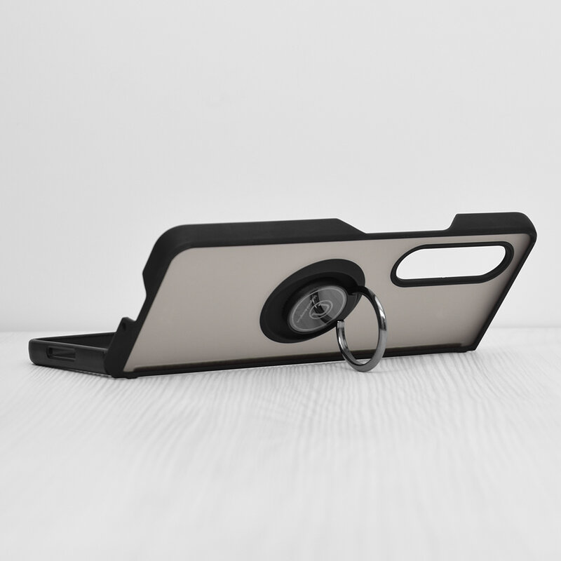 Husa Samsung Galaxy Z Fold3 5G Techsuit Glinth cu inel suport stand magnetic, negru