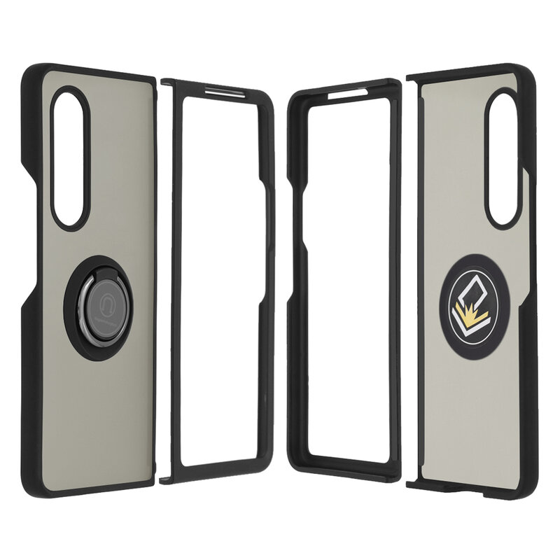 Husa Samsung Galaxy Z Fold3 5G Techsuit Glinth cu inel suport stand magnetic, negru