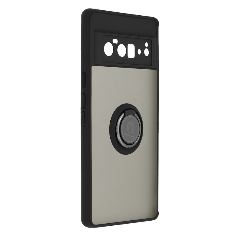 Husa Google Pixel 6 Pro Techsuit Glinth cu inel suport stand magnetic, negru