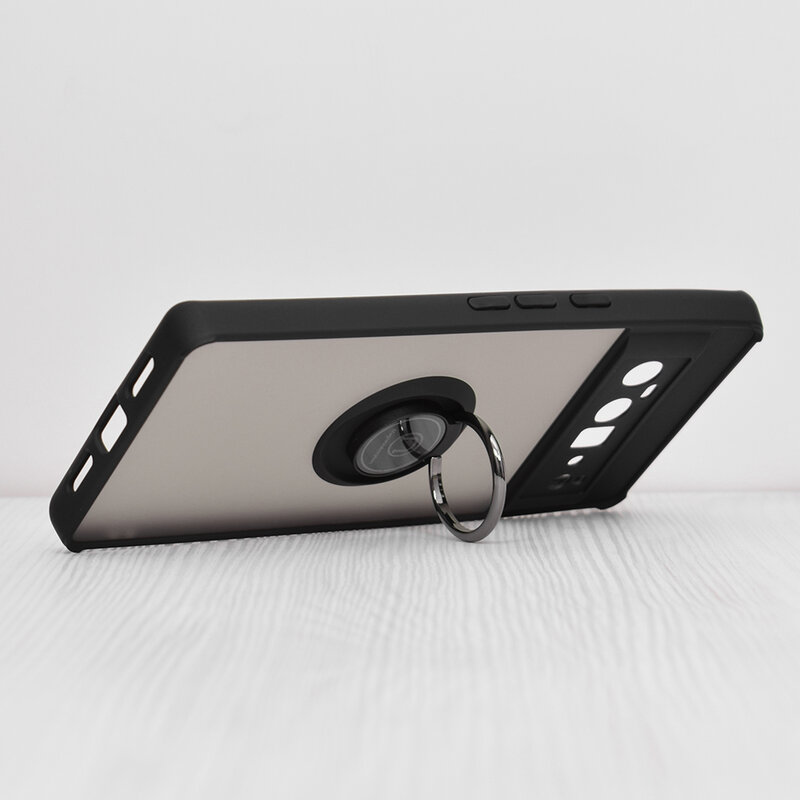 Husa Google Pixel 6 Pro Techsuit Glinth cu inel suport stand magnetic, negru