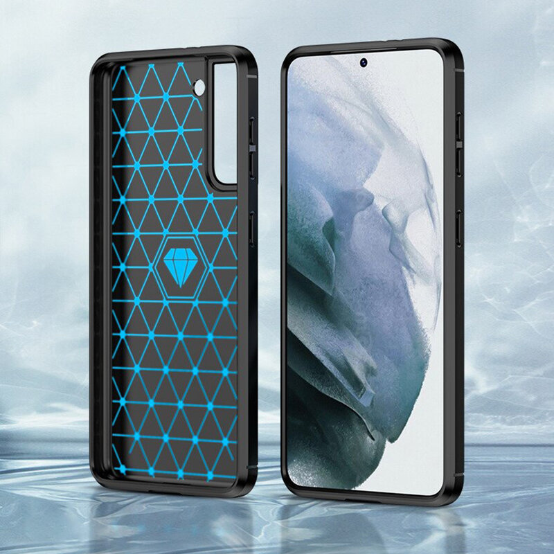 Husa Samsung Galaxy S22 5G Techsuit Carbon Silicone, negru