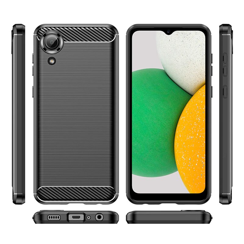 Husa Samsung Galaxy A03 Core Techsuit Carbon Silicone, negru