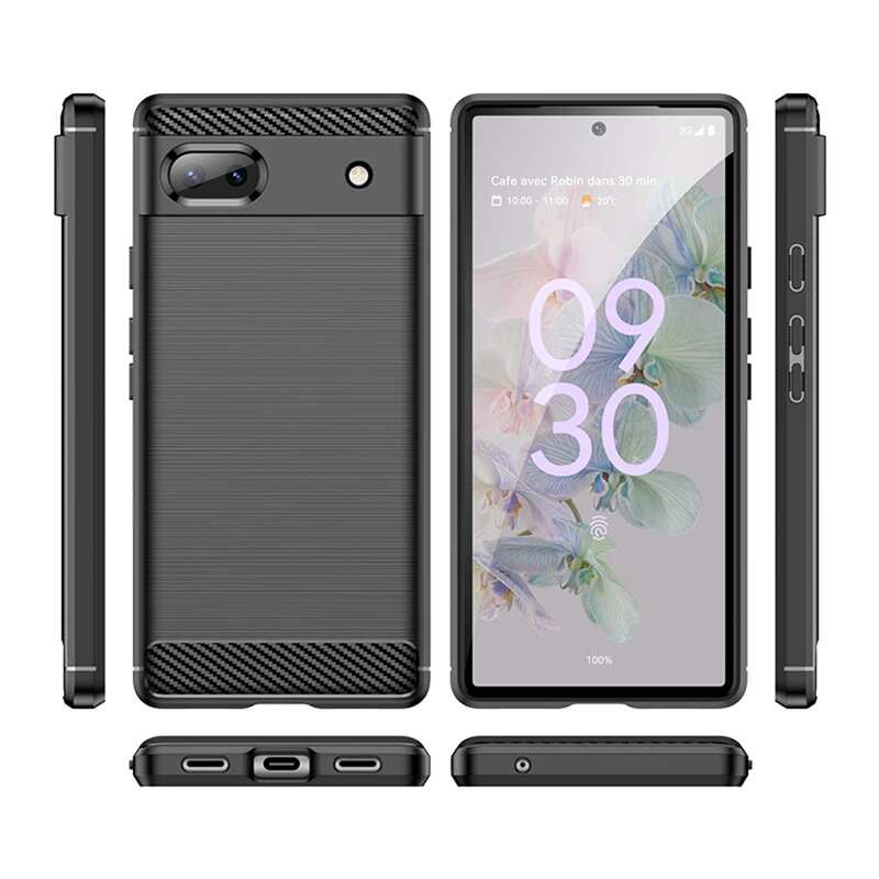 Husa Google Pixel 6a Techsuit Carbon Silicone, negru