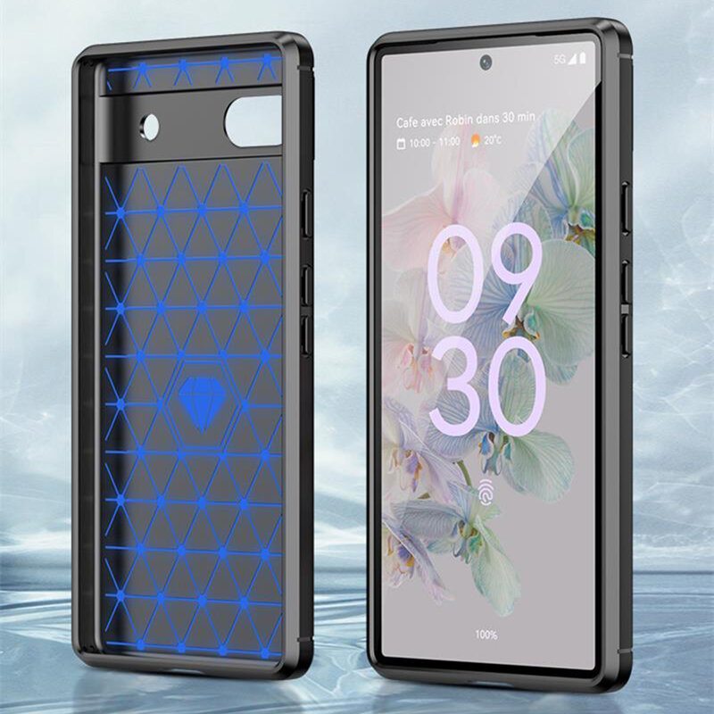 Husa Google Pixel 6a Techsuit Carbon Silicone, negru