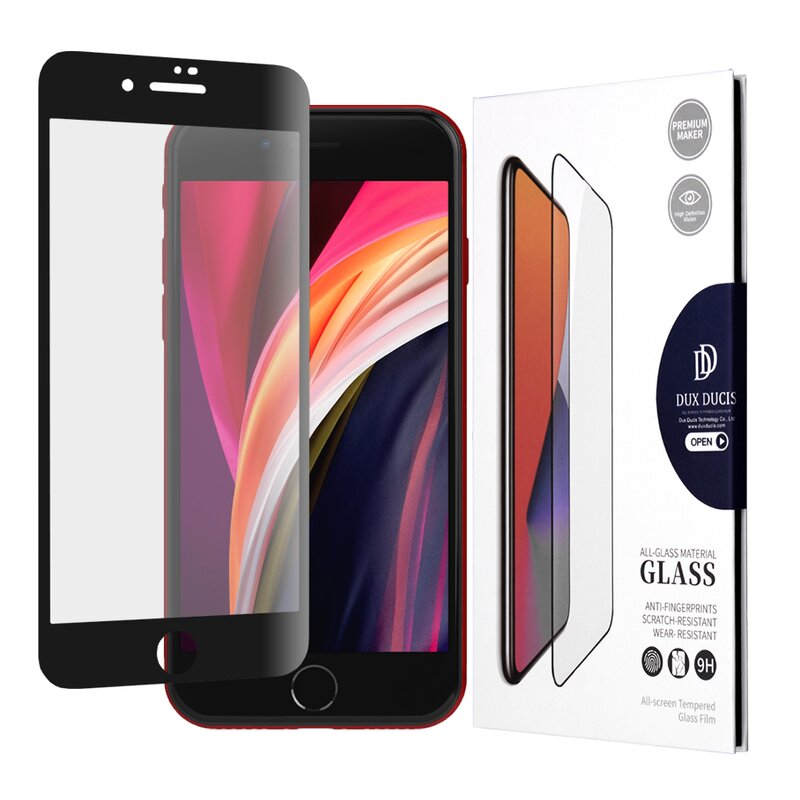Folie Sticla iPhone SE 2, SE 2020 Dux Ducis Tempered Glass - Negru