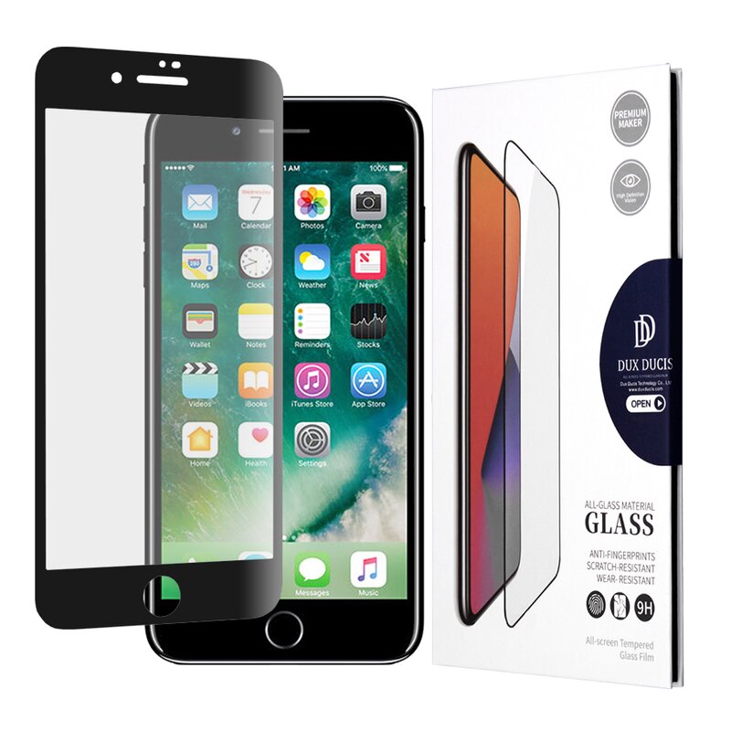 Folie Sticla iPhone 7 Plus Dux Ducis Tempered Glass - Negru