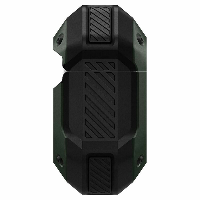 Husa Apple AirPods 3 Spigen Tough Armor, holder metalic, verde