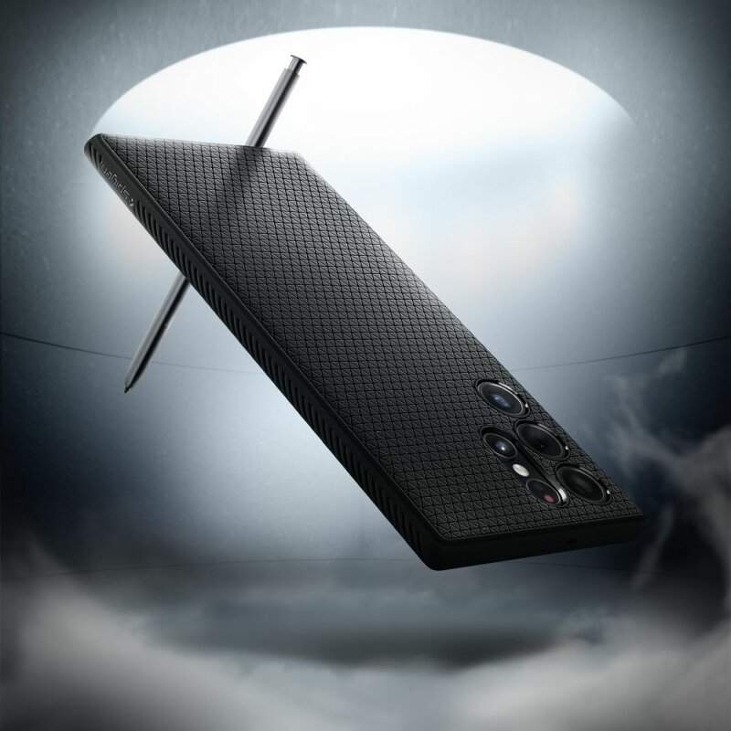 Husa Samsung Galaxy S22 Ultra 5G Spigen Liquid Air, negru mat