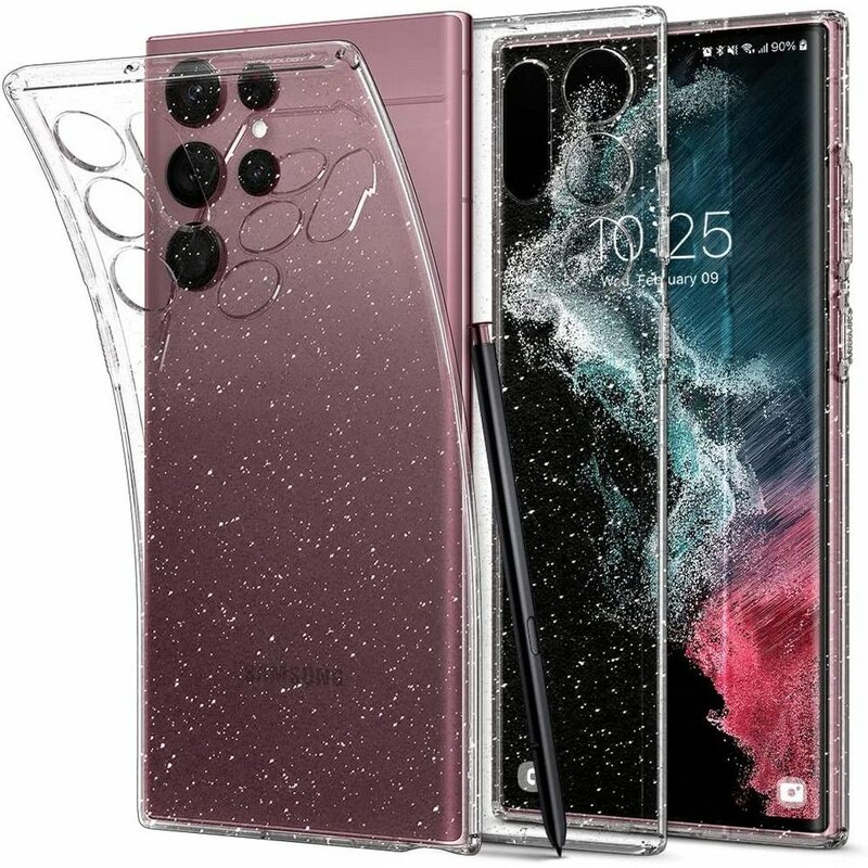 Husa Samsung Galaxy S22 Ultra 5G Spigen Liquid Crystal Glitter, Crystal Quartz