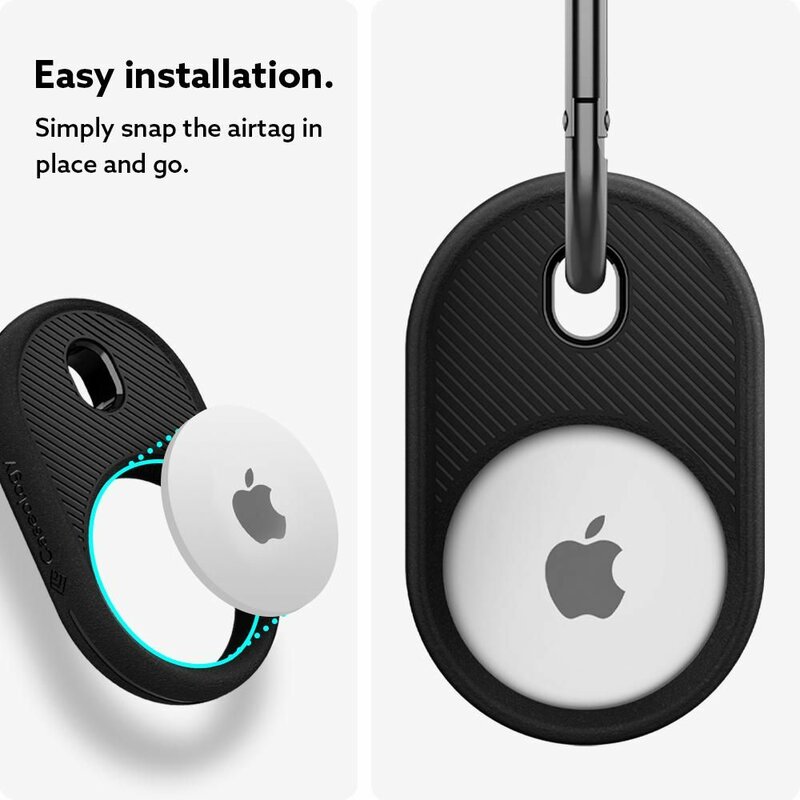 Breloc Apple AirTag Spigen Caseology Vault cu holder, negru