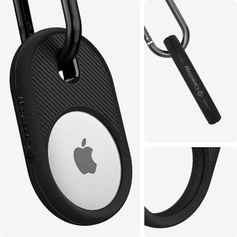 Breloc Apple AirTag Spigen Caseology Vault cu holder, negru