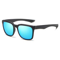 Ochelari de soare patrati polarizati barbati Techsuit, negru/ albastru, MM92
