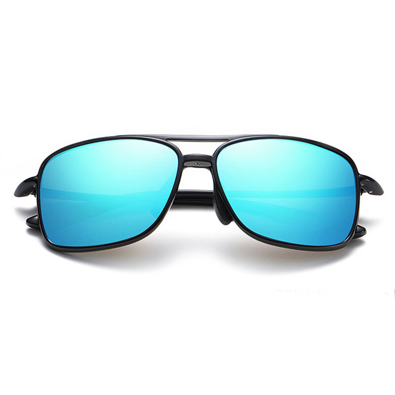 Ochelari de soare dreptunghiulari polarizati barbati Techsuit, negru/ albastru, MM99
