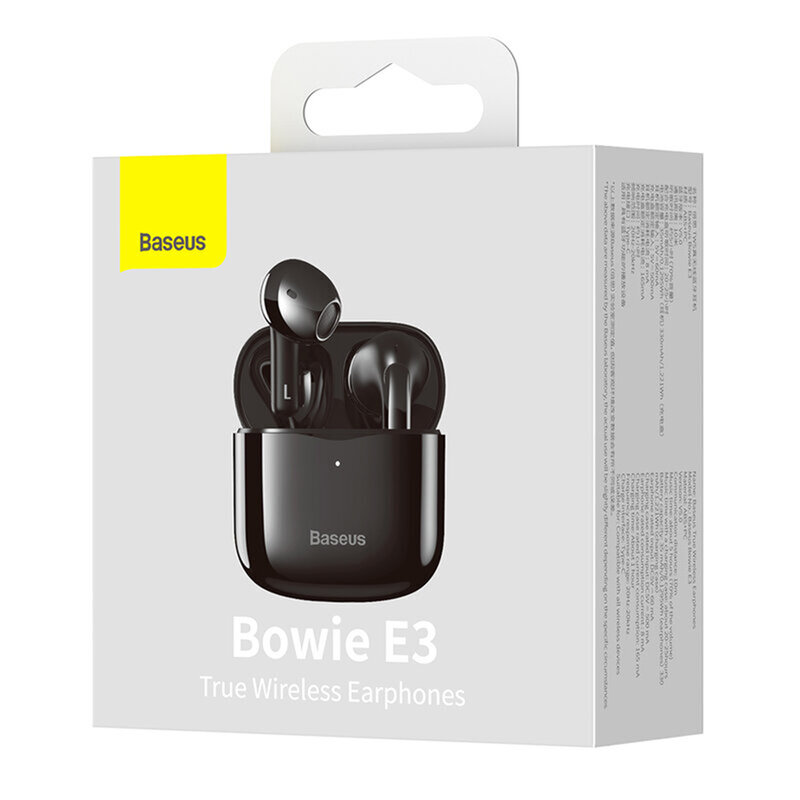 Casti Bluetooth TWS Baseus Bowie E3, negru, NGTW080001