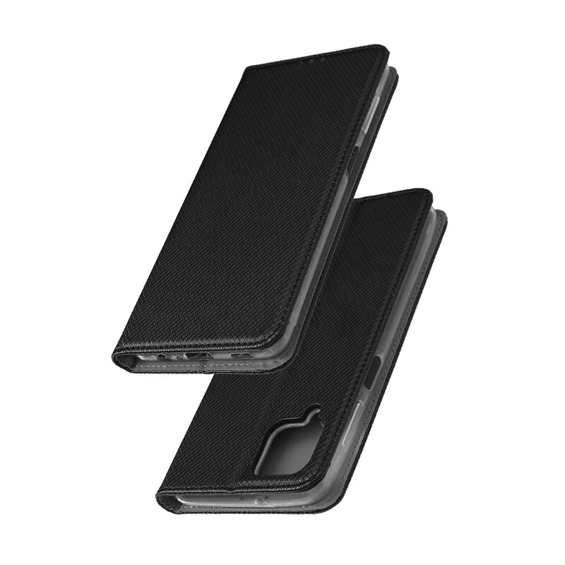 Husa Smart Book Samsung Galaxy A12 Nacho Flip, negru