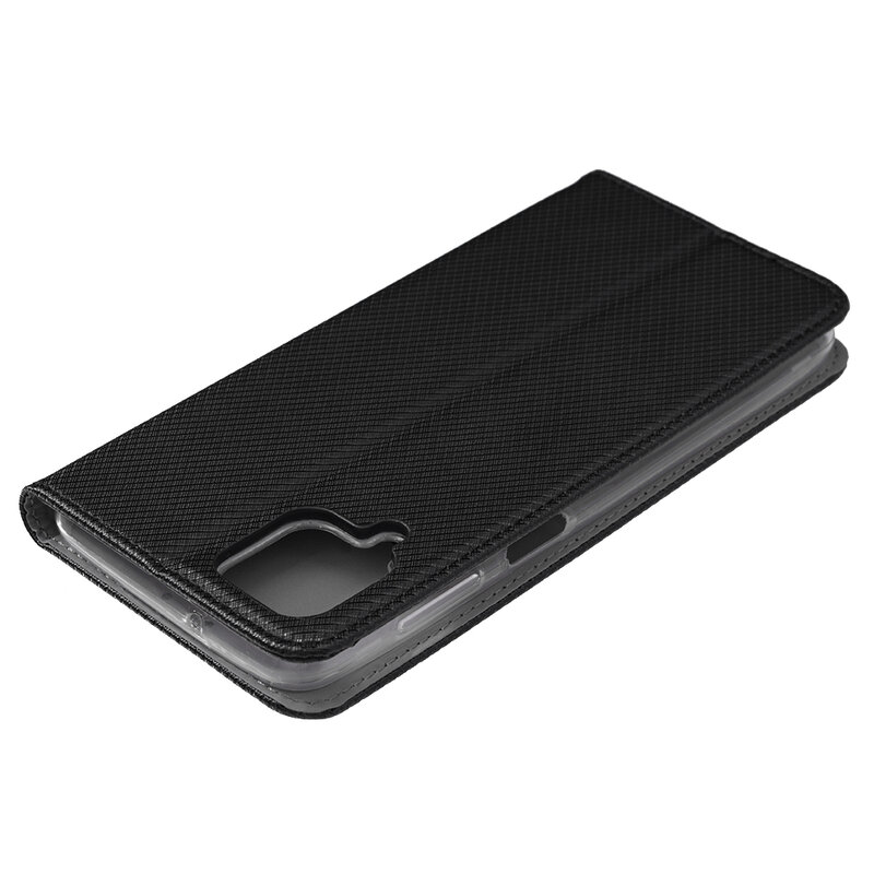 Husa Smart Book Samsung Galaxy A12 Nacho Flip, negru