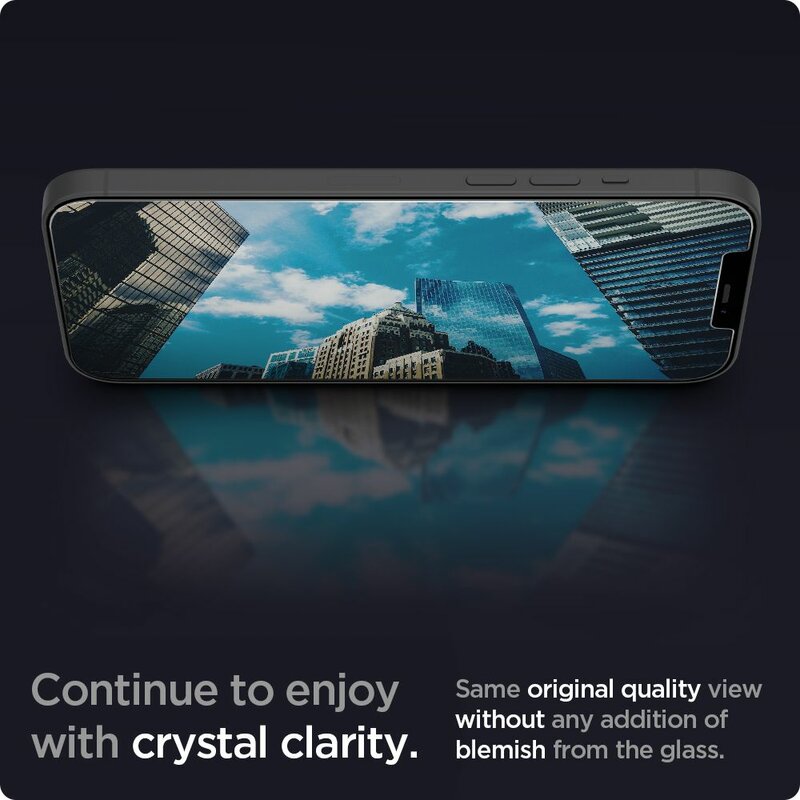 Folie sticla iPhone 12 Pro Max Spigen Glas.tR Slim HD, clear, AGL01467