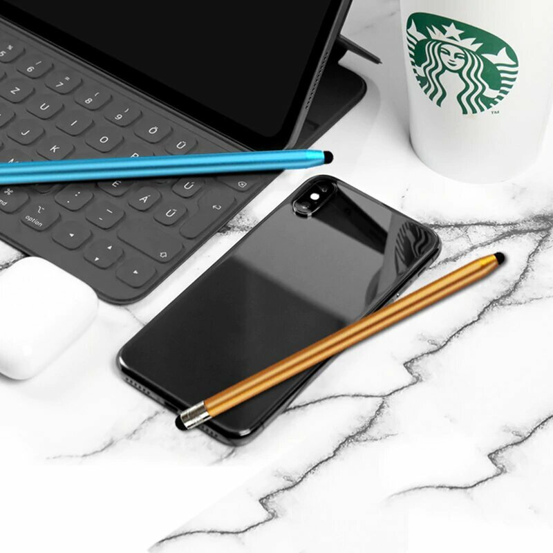 Stylus pen Techsuit, 2in1 universal, Android, iOS, aluminiu, albastru inchis, JC01