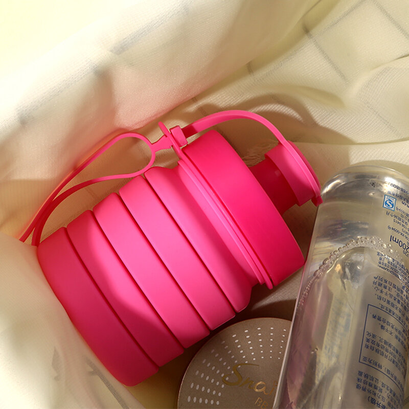 Sticla de apa sport reutilizabila pliabila Techsuit, rosie, 1105.02