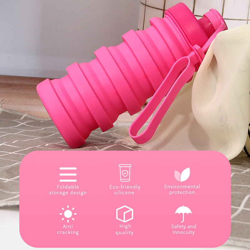 Sticla de apa sport reutilizabila pliabila Techsuit, rosie, 1105.02