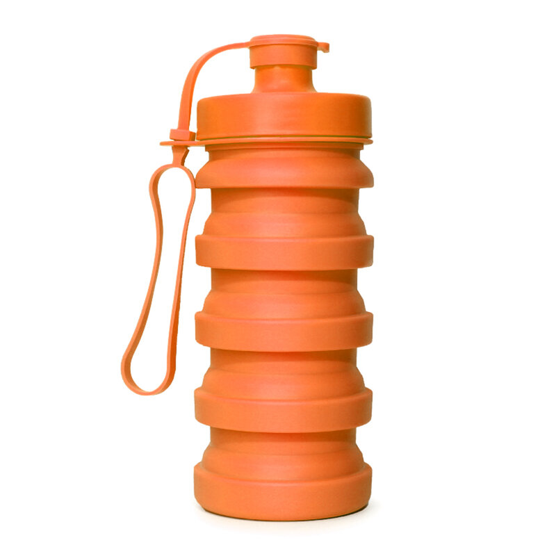 Sticla de apa sport reutilizabila pliabila Techsuit, portocalie, 1105.05
