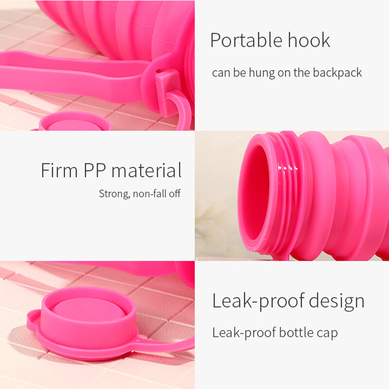 Sticla de apa sport reutilizabila pliabila Techsuit, albastra, 1105.06