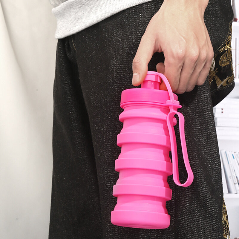 Sticla de apa sport reutilizabila pliabila Techsuit, albastra, 1105.06