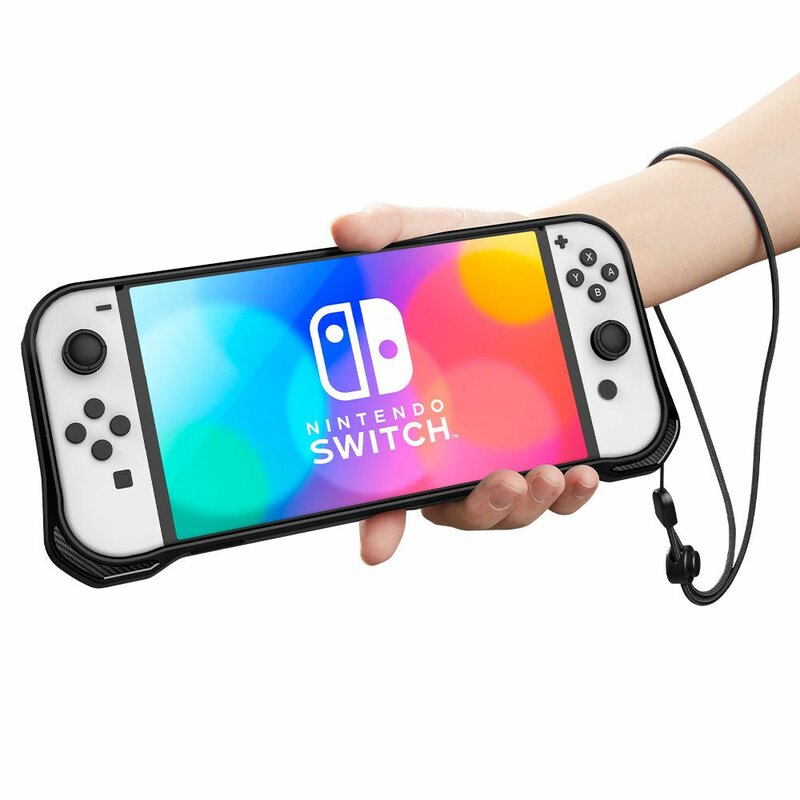 Husa Nintendo Switch OLED Spigen Rugged Armor, negru mat