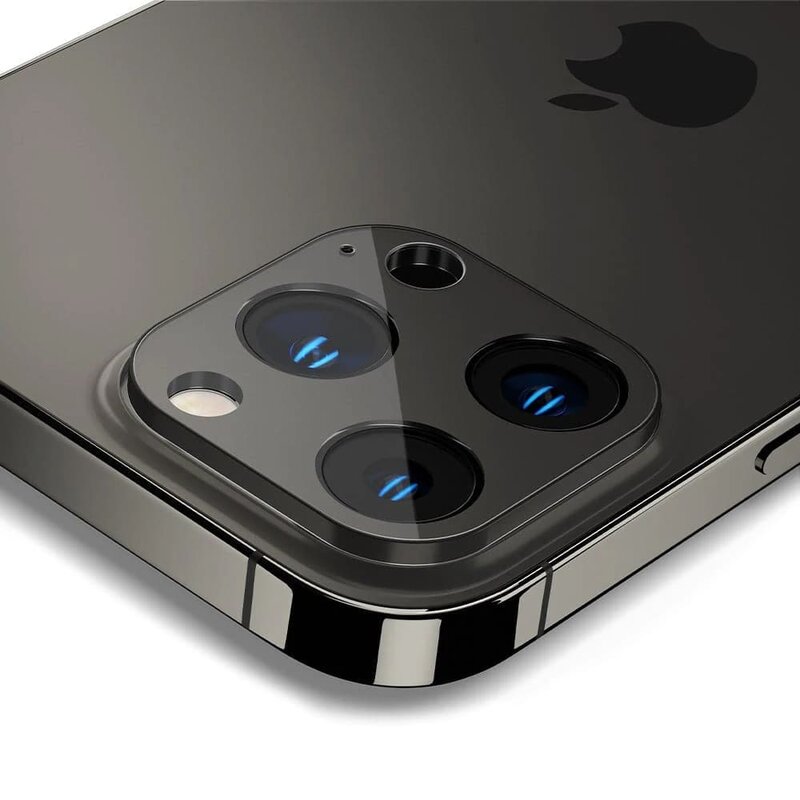 [Pachet 2x] Folie sticla camera iPhone 13 Pro Spigen Glas.tR Optik, cenusiu